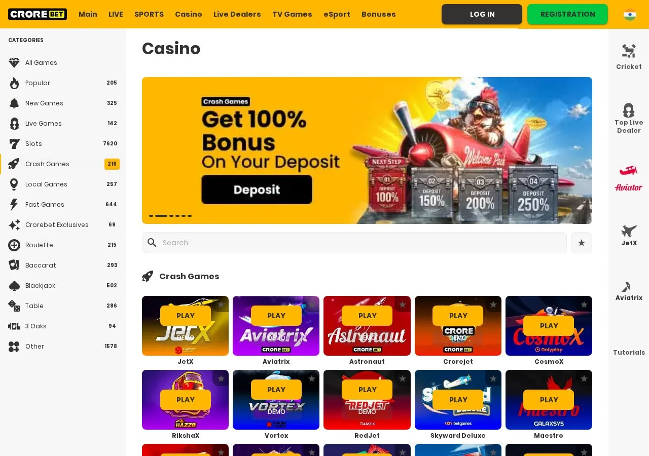 CroreBet: Games and Slots